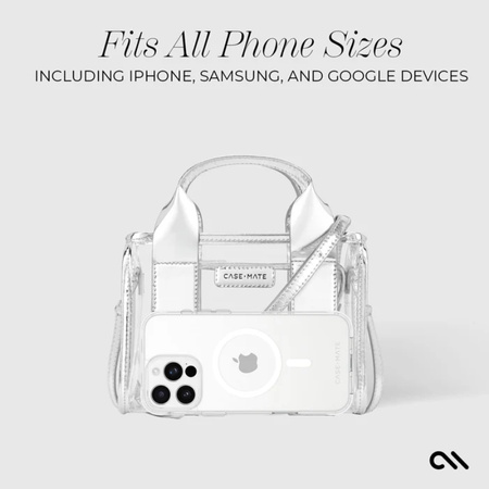 Case-Mate Micro Tote Bag - Wodoodporna torba na ramię (Silver Chrome/Clear)