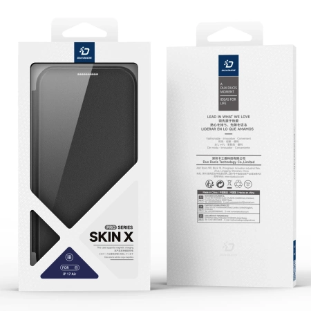 Etui Dux Ducis Skin X Pro na iPhone 17 Air z portfelem, kompatybilne z MagSafe - czarne