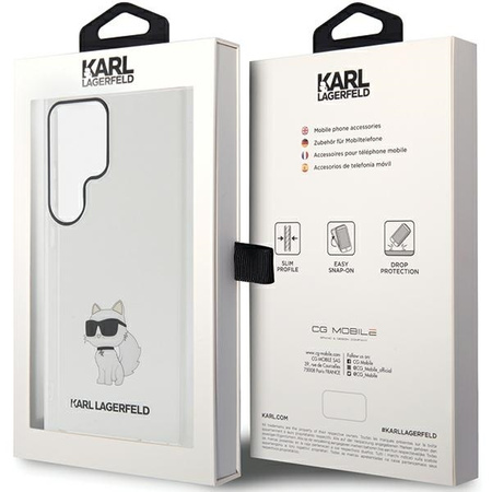 Oryginalne Etui KARL LAGERFELD hardcase IML Choupette KLHCS24LHNCHTCT do Samsung Galaxy S24 Ultra przezroczysty
