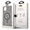 Etui Karl Lagerfeld Karl&Choupette Glitter MagSafe na iPhone 15 - czarne