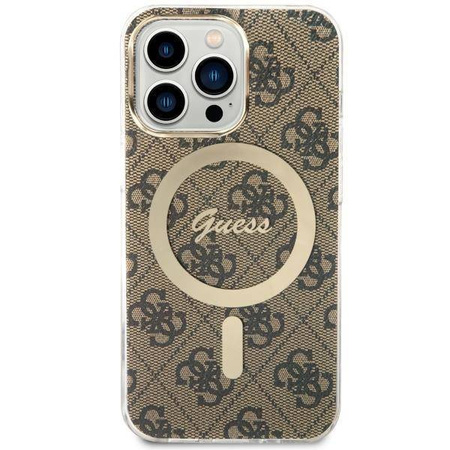 Guess GUHMP13LH4STW iPhone 13 Pro / 13 6.1" Braun/Braun Hardcase 4G MagSafe