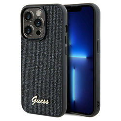 Guess nakładka do iPhone 14 Pro 6,1&quot; GUHCP14LPMSDGSK HC PU DISCO SCRIPT METAL czarna