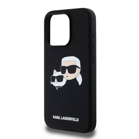 Oryginalne Etui KARL LAGERFELD Silicone Karl & Choupette MagSafe KLHMP15XSKCHPPLK do Iphone 15 Pro Max Czarny