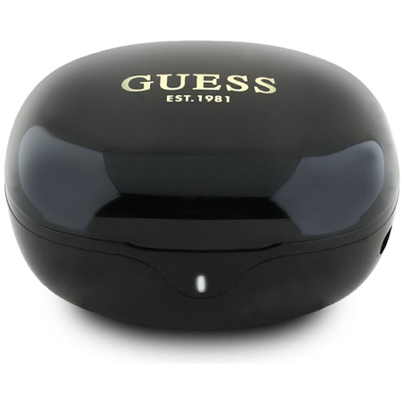 Guess Flat Classic Logo Electroplated - Słuchawki TWS + etui ładujące (czarny)