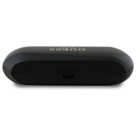 Guess Elongated Metalic Printed Logo - Słuchawki Bluetooth TWS + etui ładujące (czarny)