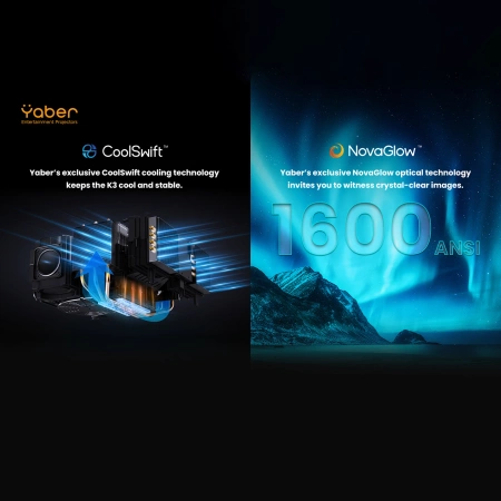 Yaber K3 LCD FullHD 1080p Multimedia-Projektor mit JBL-Lautsprechern - Schwarz