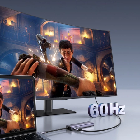 Ugreen 7in1 Multifunktions-HUB USB Typ C - 2x USB 3.2 Gen 1 / HDMI 4K 60Hz / SD- und TF-Kartenleser / USB Typ C PD 100W / RJ45 1000Mbps (1Gbps) grau (60515 CM512)