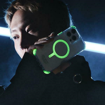 Skinarma etui Saido iPhone 16 6.1"       Magnetic Charging zielony/green (niteglow)