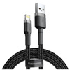 Baseus Cafule Cable - Kabel połączeniowy USB do Lightning, 2.4 A, 1 m (szary/czarny)