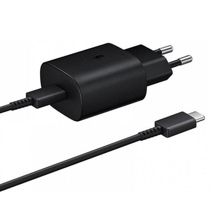 SAMSUNG ŁADOWARKA SIECIOWA TYP-C 3A 25W CZARNY EP-TA800 + KABEL TYP-C - TYP-C DG977
