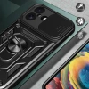 Etui Hybrid Armor Camshield na iPhone 17 pancerne z podstawką i osłoną aparatu - czarne