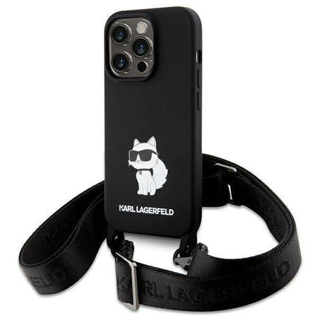 Karl Lagerfeld KLHCP15XSCBSCNK iPhone 15 Pro Max 6,7&quot; Hardcase schwarz/schwarz Crossbody Silikon Choupette