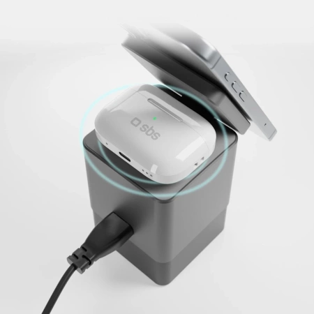 Stacja ładująca SBS Power Dock 6w1 z MagSafe, podstawką i kablami USB-C 65W – czarna