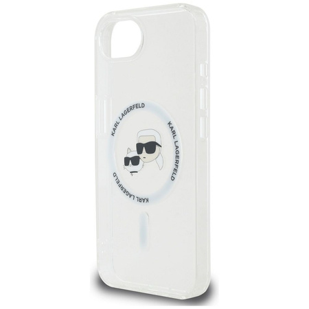 KARL LAGERFELD futerał do IPHONE 16e (SE 4 2025) kompatybilny z MagSafe KLHMPSE4HLSKCH (IML Metal KC Heads) biały