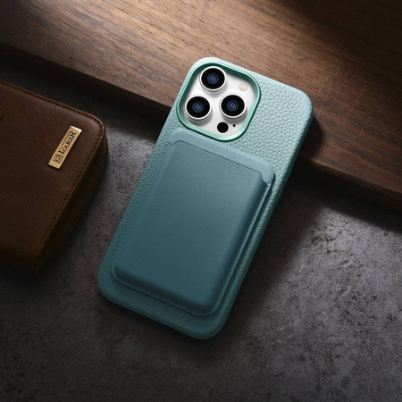 iCarer Case Leather genuine leather case for iPhone 14 Pro Max grün (WMI14220712-GN) (MagSafe compatible)