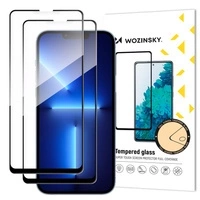 Wozinsky zestaw 2x super wytrzymałe szkło hartowane Full Glue na cały ekran z ramką Case Friendly iPhone 14 Plus / 13 Pro Max czarny