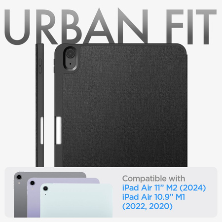 Spigen Urban Fit Hülle für iPad Air 10,9'' 4/5 2020-2022 / 11,6'' 2024 – Schwarz