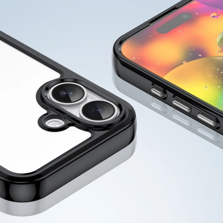 Etui Outer Space na iPhone 17 - czarne przezroczyste