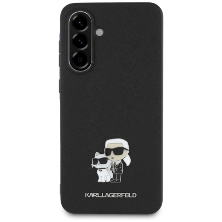 Karl Lagerfeld Saffiano Case w/ K&amp;C Metal Logo for Samsung Galaxy A56 - Black