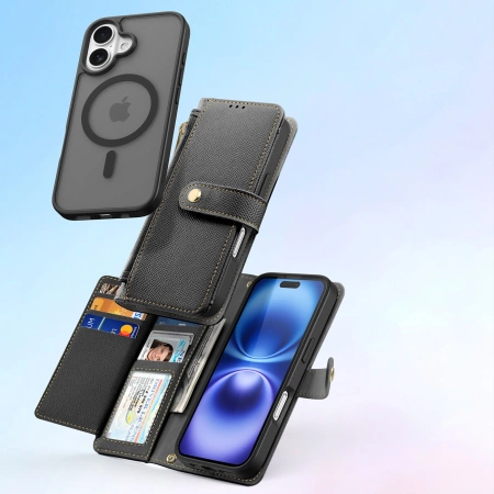 Dux Ducis Lawa Leather Case for iPhone 16 - Black