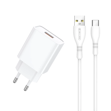 JELLICO ładowarka sieciowa C7 22.5W 1xUSB QC3.0 + kabel USB-C Biały