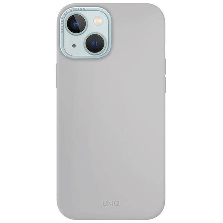 Uniq Lino Hue iPhone 15 Hülle 6,1&quot; Magclick Charging Hellgrau/Kreidegrau