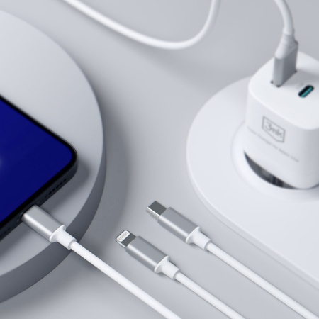 3MK KABEL HYPER 3w1 1,5m Biały USB-A/C do Micro/USB-C/Lightning