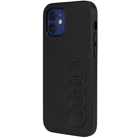 Audi Kunstleder iPhone 12/12 Pro 6,1&quot; schwarz/schwarz Hardcase AU-TPUPCIP12P-TT/D1-BK