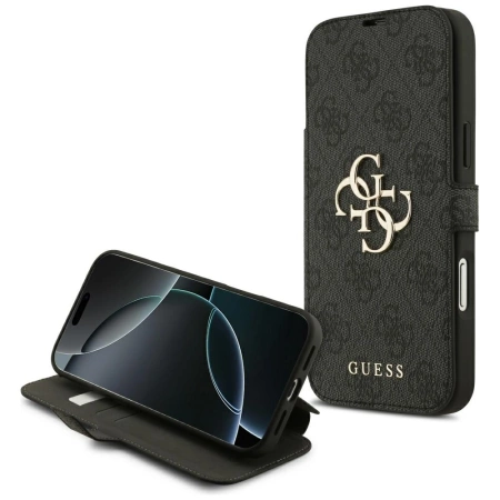 Etui Guess Book 4G Metal Logo na iPhone 17 Pro Max - czarne