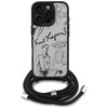 KARL LAGERFELD futerał do IPHONE 16 PRO KLHCP16LPGGRMPCG kompatybilny z MagSafe (CRSSBY Grained PU W/ Pattern & Logo) szary