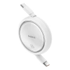 Baseus Free2Draw Mini USB-C – USB-C 100 W 1 m einziehbares Kabel – Weiß