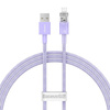 Kabel szybko ładujący Baseus USB-A do Lightning Explorer Series 1m, 2.4A (fioletowy)
