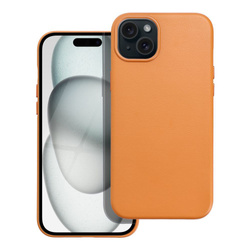 Leather Mag Cover kompatybilne z MagSafe do IPHONE 15 PLUS pomarańczowy