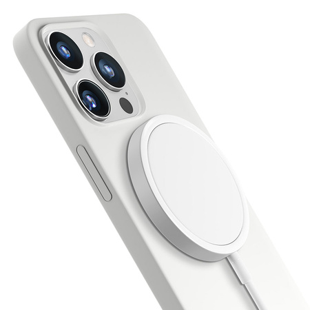Apple iPhone 15 Pro Max - 3mk Hardy Silicone MagCase Silver-White