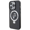 Karl Lagerfeld KLHMP15LHMRSKCK iPhone 15 Pro 6,1&quot; schwarz/schwarz Hardcase Ringständer Karl&amp;Choupette MagSafe