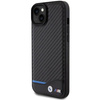 Etui BMW Leather Carbon na iPhone 15 Plus - czarne