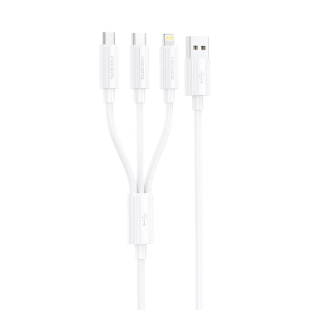 FONENG kabel XS07 3w1 3A 1.2M Biały