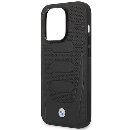 Original Case IPHONE 14 PRO MAX BMW Leather Seats Pattern MagSafe MagSafe (BMHMP14X22RPSK) black