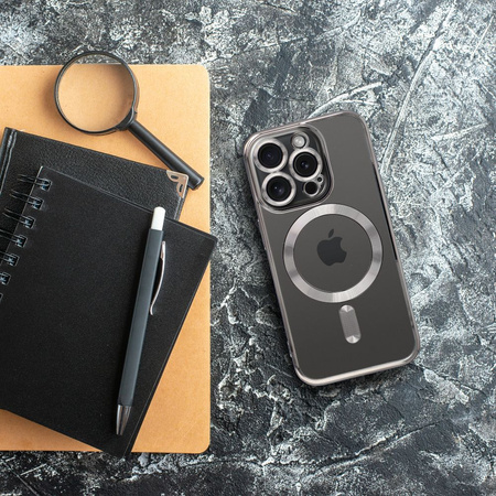 Futerał Electro Mag Cover kompatybilny z MagSafe do IPHONE 15 PRO tytanowy szary
