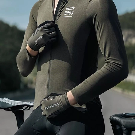 Rękawiczki rowerowe Rockbros 16110006003 amortyzujące rozmiar L - zielono-czarne