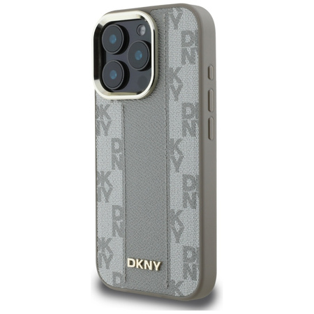 Oryginalne Etui IPHONE 16 PRO MAX DKNY Hardcase Checkered Pattern MagSafe beżowe