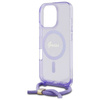 Original Handyhülle IPHONE 16 PRO MAX Guess Hardcase Crossbody Cord Script MagSafe (GUHMP16XHCTSGNSU) violett