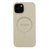 Original Handyhülle APPLE IPHONE 15 Guess Hardcase Saffiano MagSafe (GUHMP15SPSAHMCB) gold