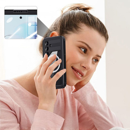 Futerał wodoodporny SHELLBOX MARS z metalowym ringiem do SAMSUNG S25 Plus czarny