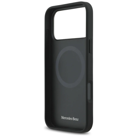 Mercedes Leather Vintage Logo MagSafe Case for iPhone 17 Pro Max - Black