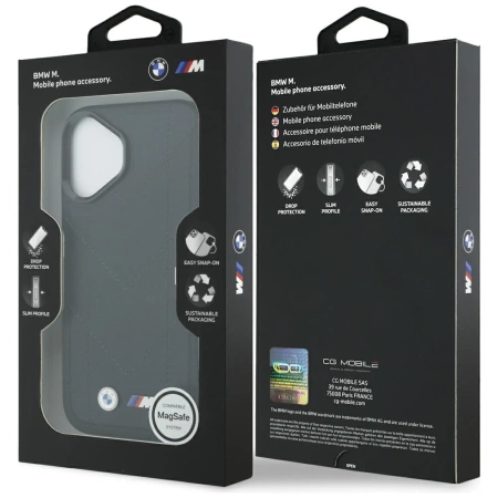 BMW M Quilted Logo MagSafe iPhone 17 Case - Black