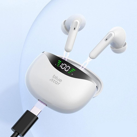 BLUE STAR słuchawki bezprzewodowe bluetooth TWS T60 białe