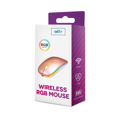 Setty mysz bezprzewodowa RGB rose gold
