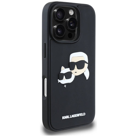 Schutzhülle IPHONE 16 PRO MAX Karl Lagerfeld HC 3D Rubber Double Heads schwarz