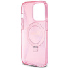 Guess Ring Stand Script Glitter MagSafe case for iPhone 15 Pro - pink
